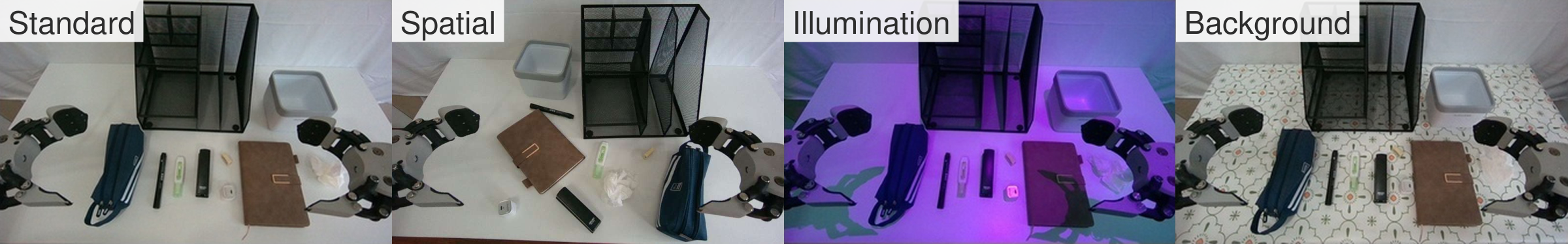 Standard, spatial, illumination, and background evaluation settings